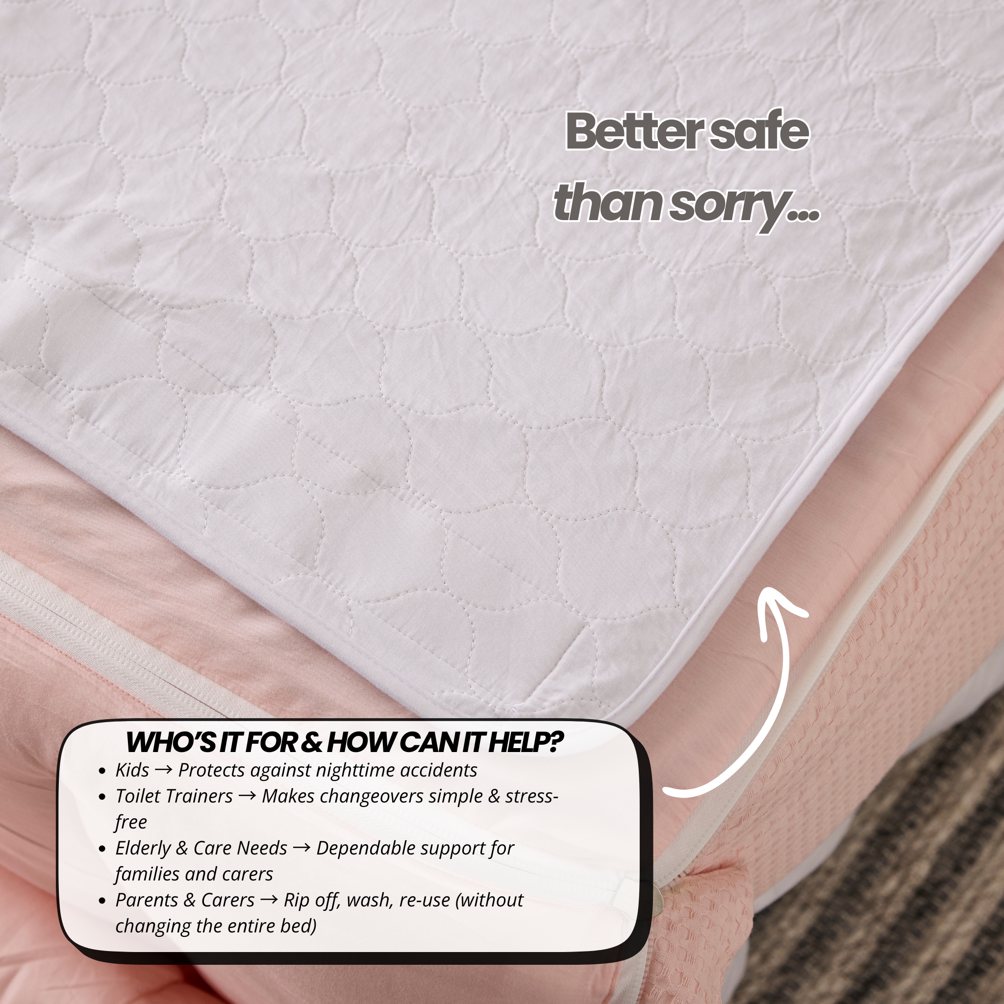 Baby Pink Waffle & Accident Pad