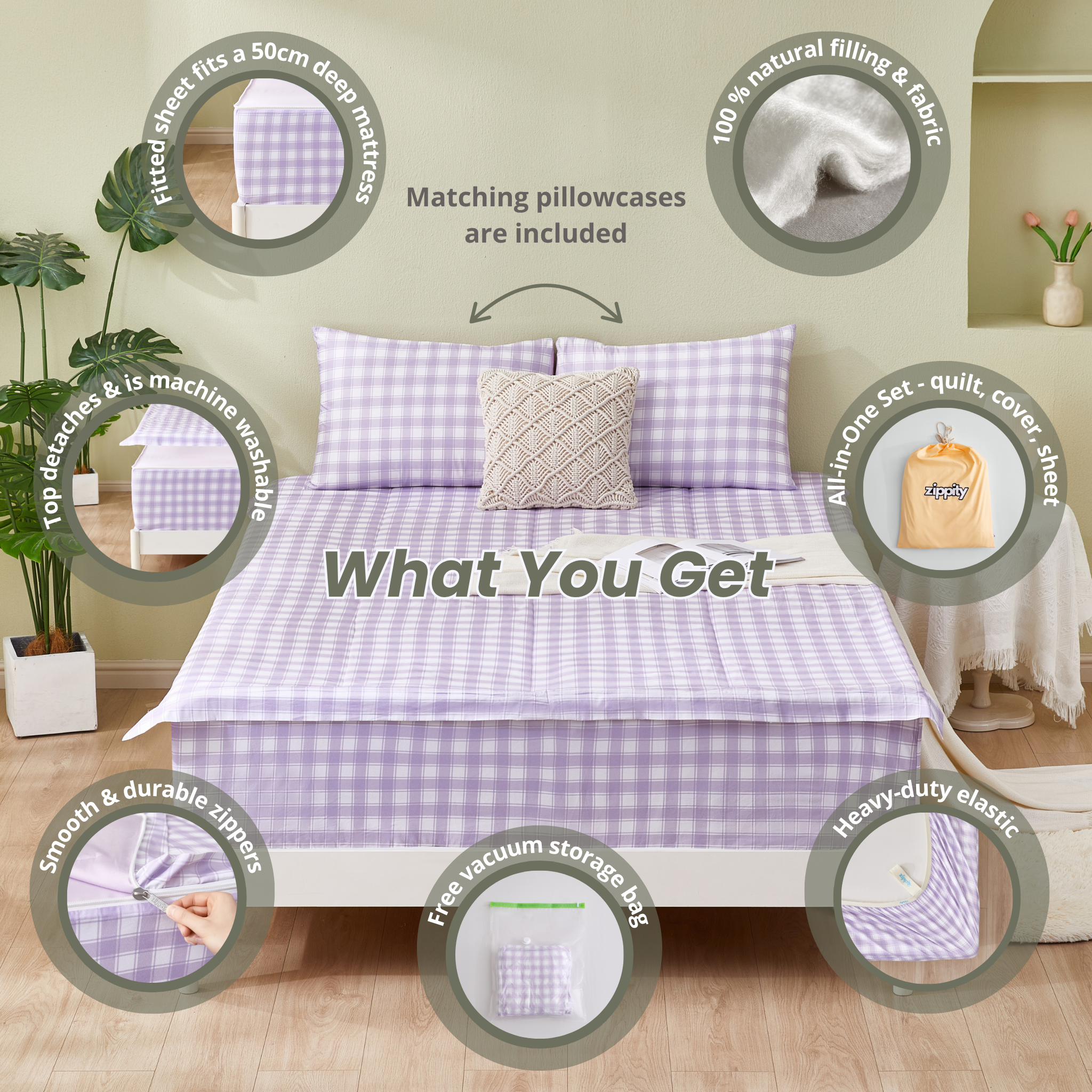 Lilac Gingham & Accident Pad